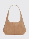 belle vivier suede hobo bag with engraved plaque