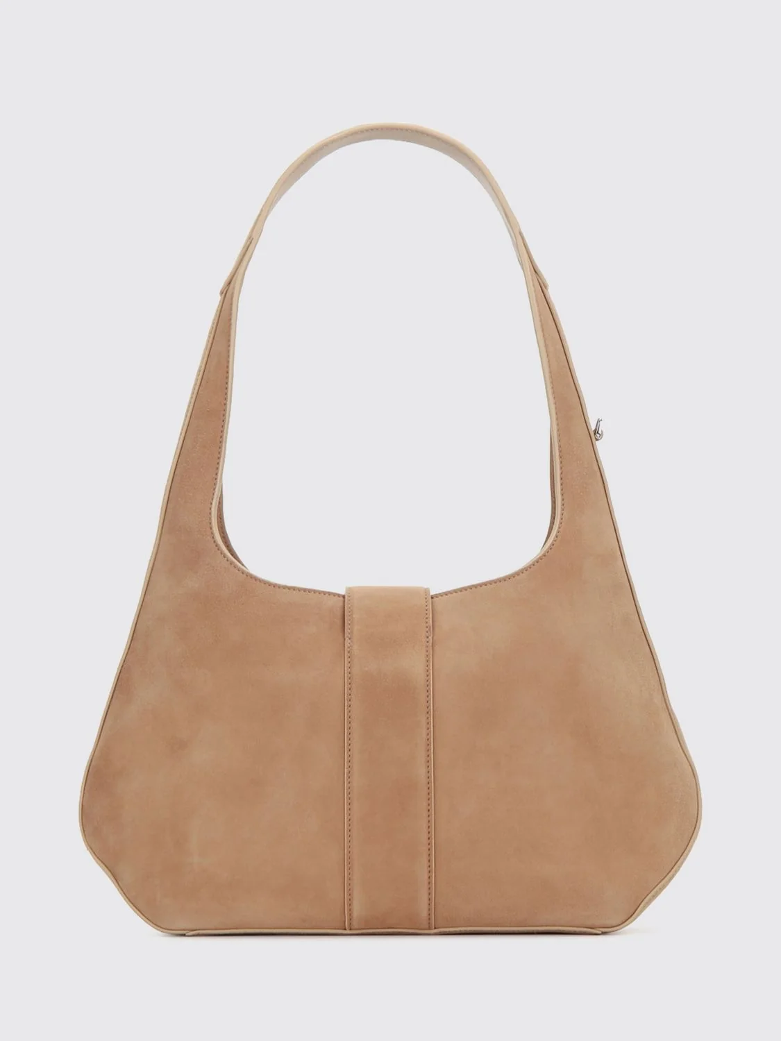 belle vivier suede hobo bag with engraved plaque