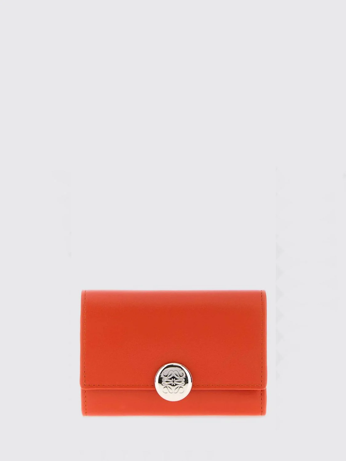 LOEWE OS pebble tri-fold wallet in calf leather with metal logo