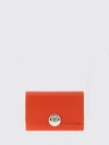 pebble tri-fold wallet in calf leather with metal logo