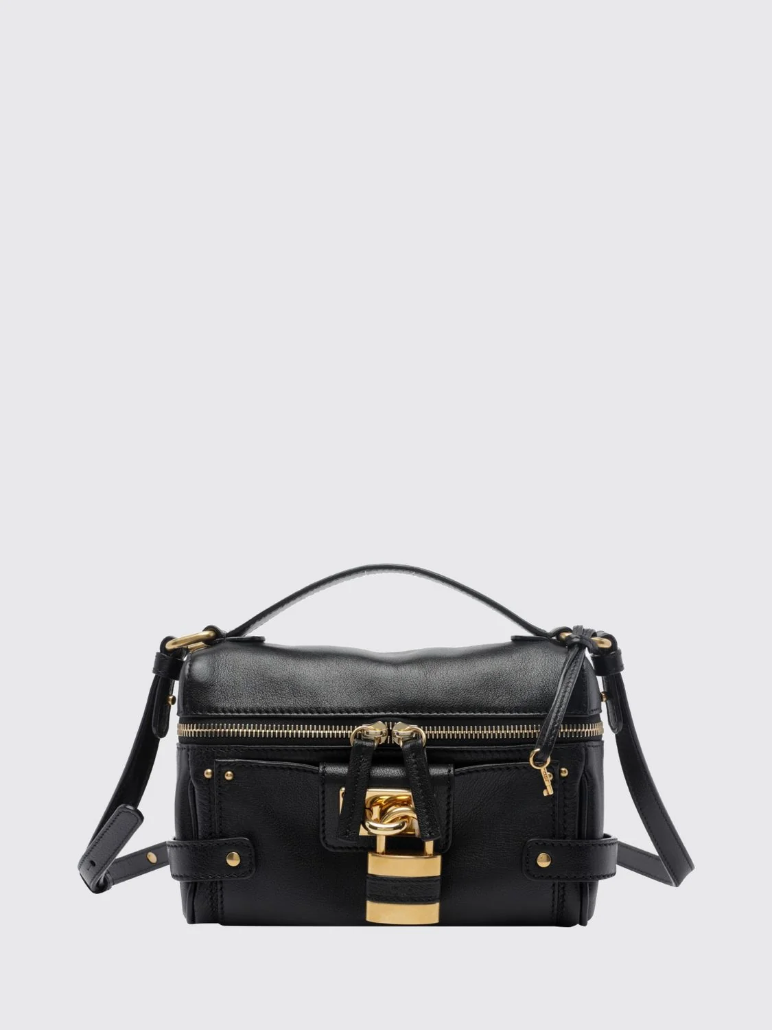 CHLOÉ OS paddington mini chloé smooth leather handbag with padlock and strap