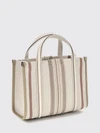 woody loop chloé multicoloured stripe canvas handbag with embroidered logo