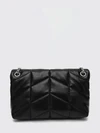 small puffer shoulder bag in matelassé leather with ysl logo
