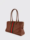 calfskin leather shoulder bag with horsebit detail and web stripe