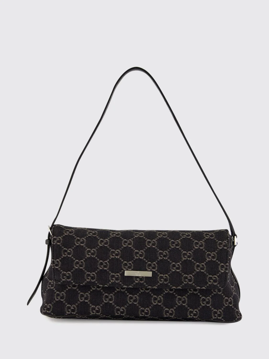 GUCCI OS madison denim shoulder bag with gg monogram and adjustable handle