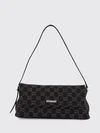 madison denim shoulder bag with gg monogram and adjustable handle