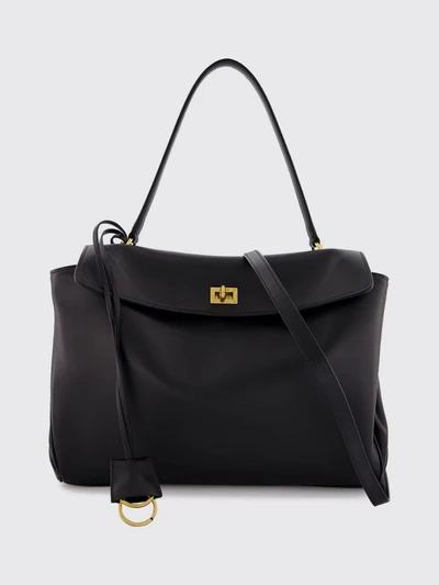 large rodeo shoulder bag in calfskin with turn-lock closure