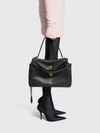 large rodeo shoulder bag in calfskin with turn-lock closure