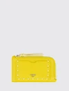 peekaboo calfskin leather card holder with zip and logo