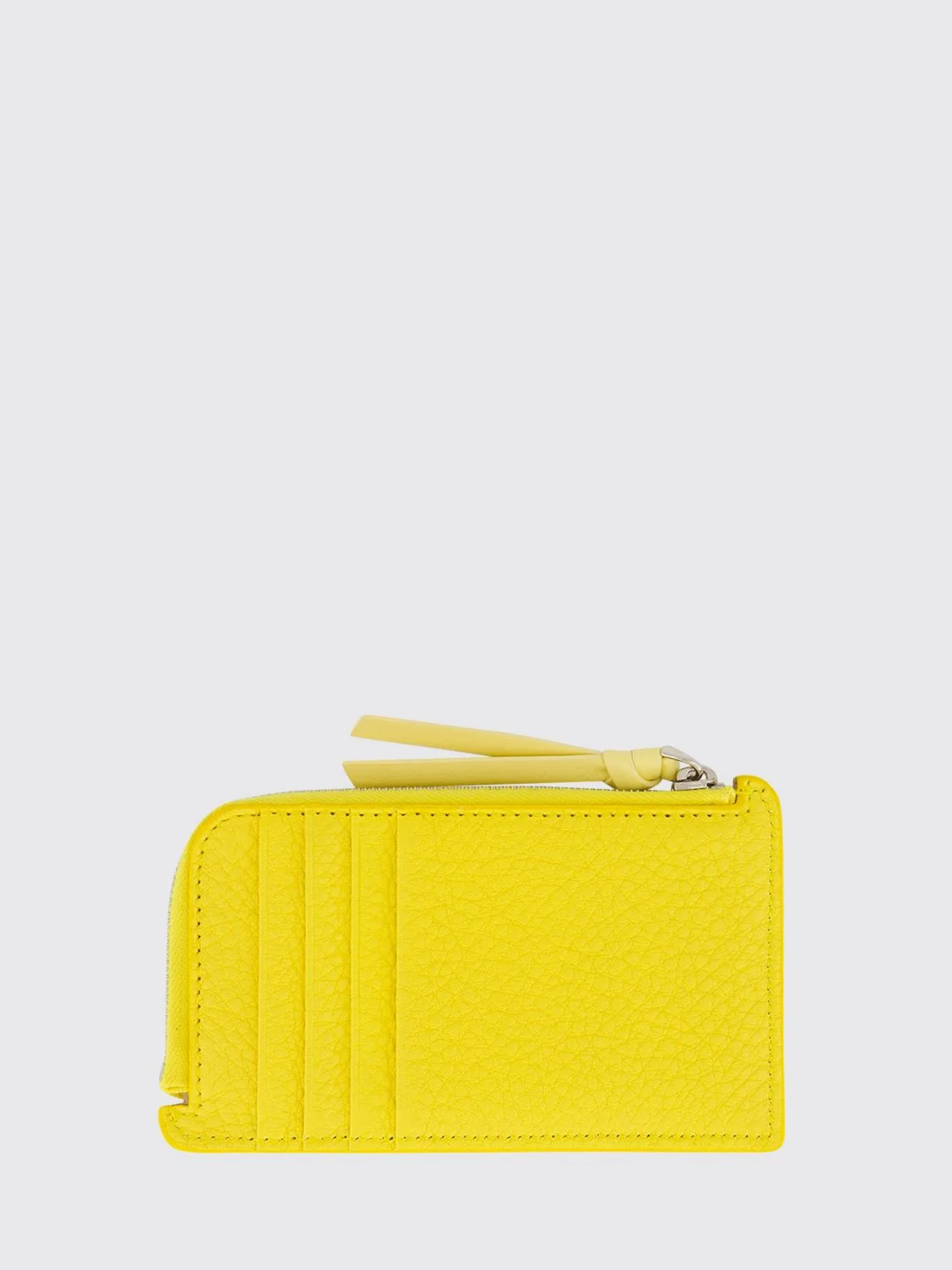 peekaboo calfskin leather card holder with zip and logo