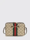 horsebit mini crossbody bag in gg supreme fabric and web stripe