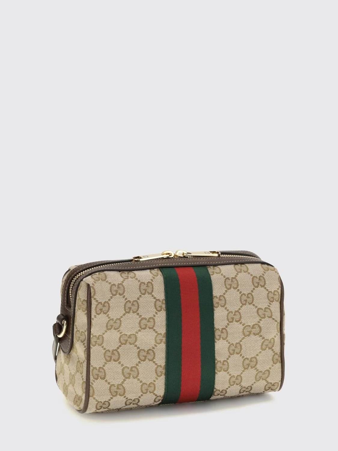 horsebit mini crossbody bag in gg supreme fabric and web stripe