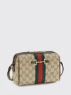 horsebit mini crossbody bag in gg supreme fabric and web stripe