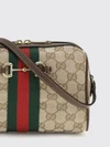 horsebit mini crossbody bag in gg supreme fabric and web stripe
