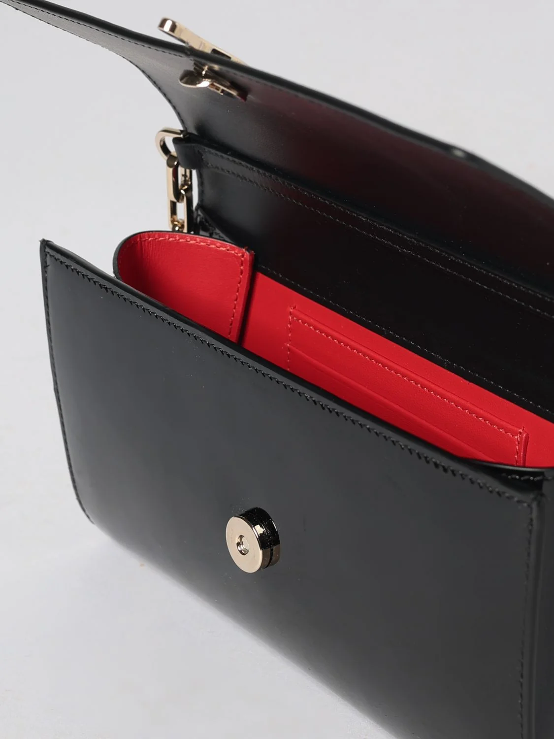 bettina patent leather wallet on chain mini bag