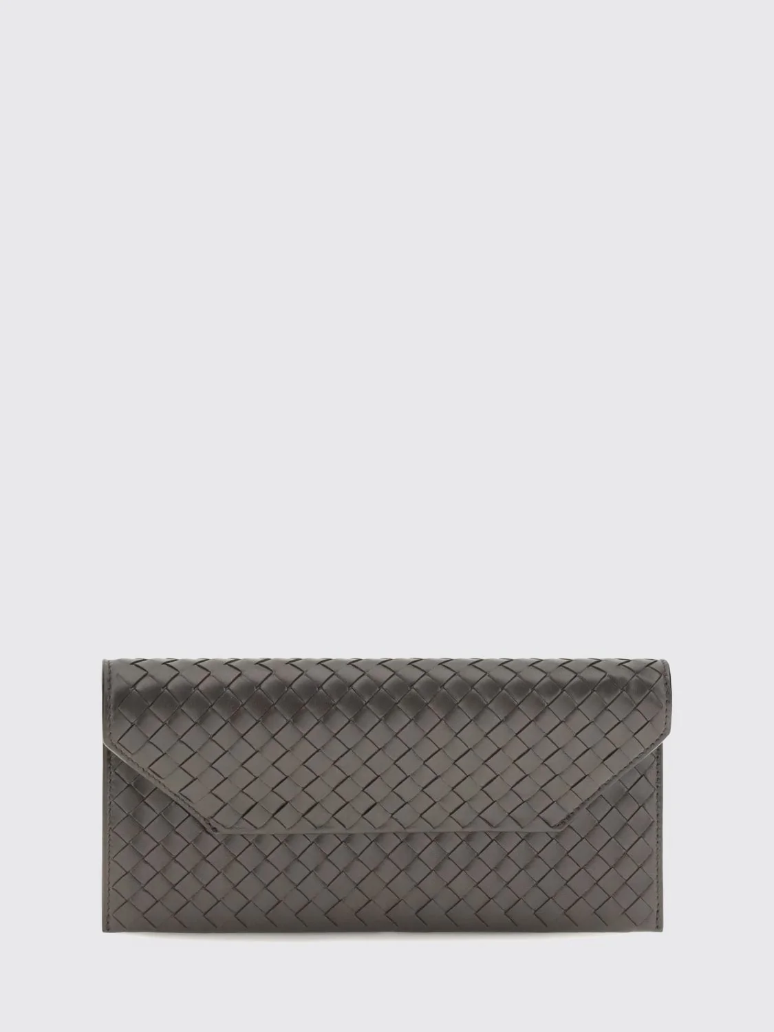 BOTTEGA VENETA OS small intrecciato woven calfskin leather clutch with removable strap