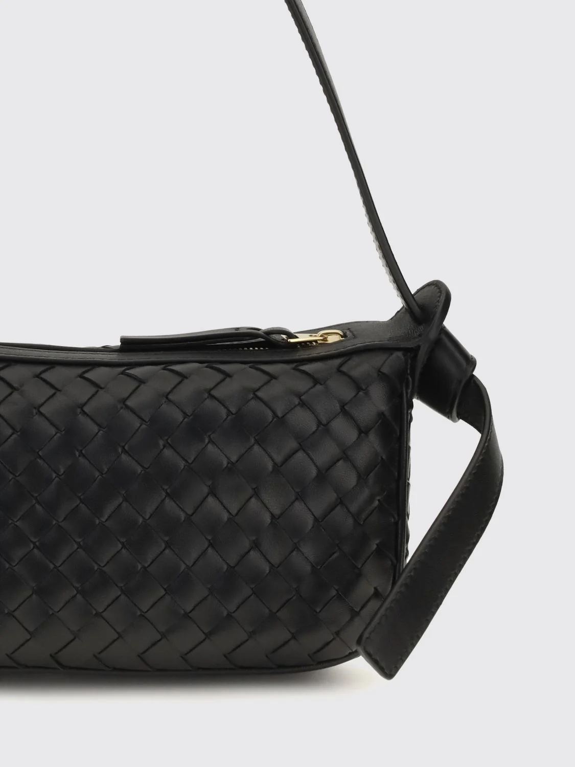 nodo mini shoulder bag in woven lambskin