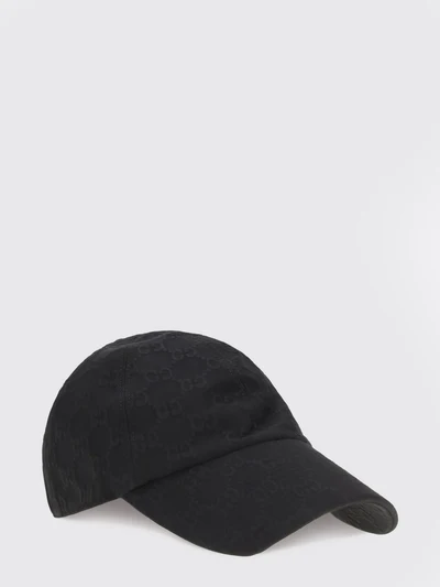black gg supreme fabric baseball cap