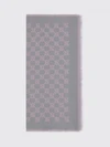 jacquard gg monogram merino wool scarf with fringed hem