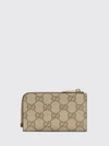gg supreme canvas wallet with web stripe and zip closure