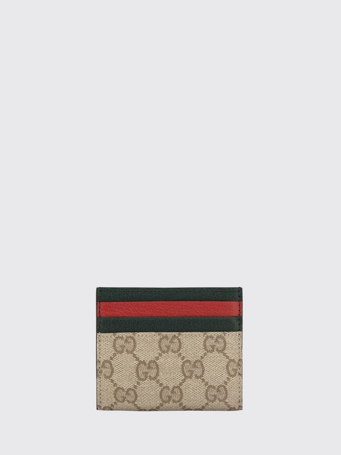 GUCCI OS gg supreme canvas card holder with web stripe detail