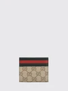 gg supreme canvas card holder with web stripe detail