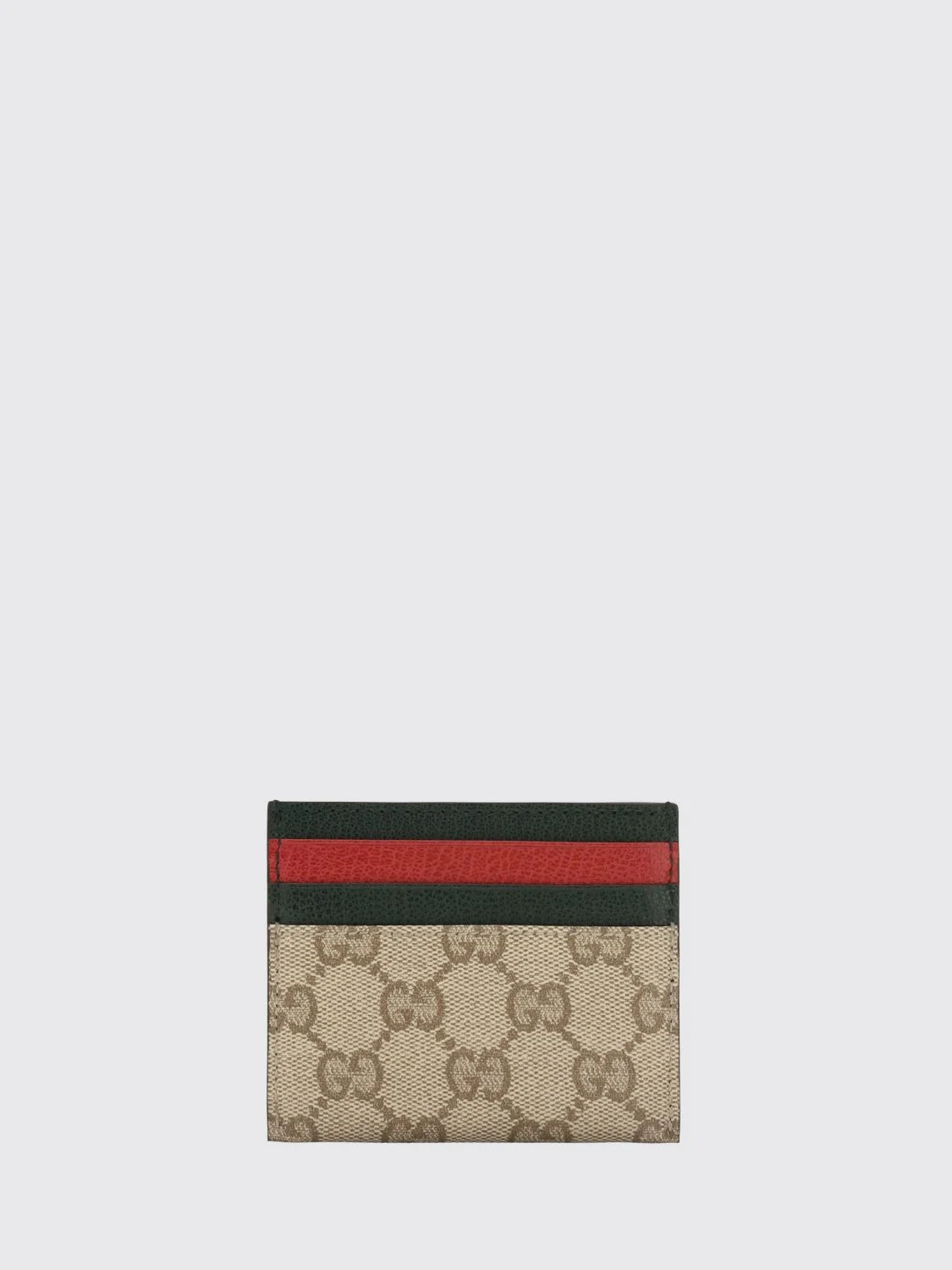 gg supreme canvas card holder with web stripe detail