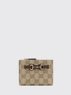 horsebit bifold wallet in gg supreme canvas with clamp