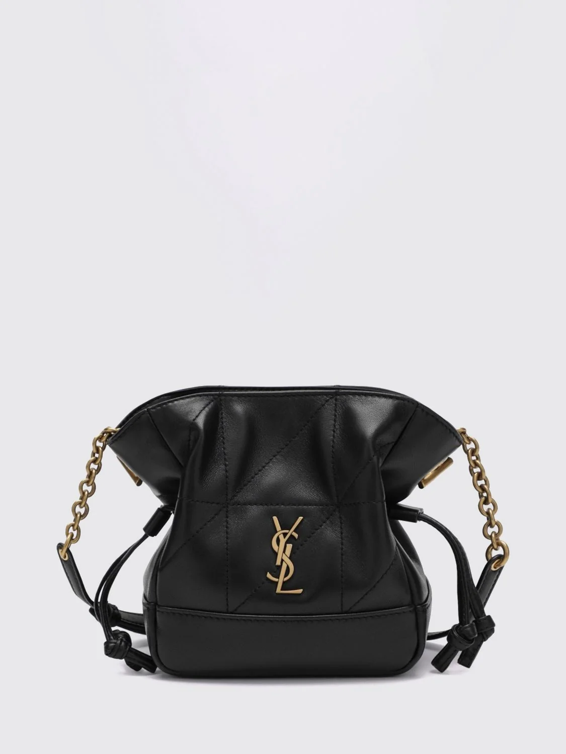 jamie ysl monogram lambskin leather mini bucket bag