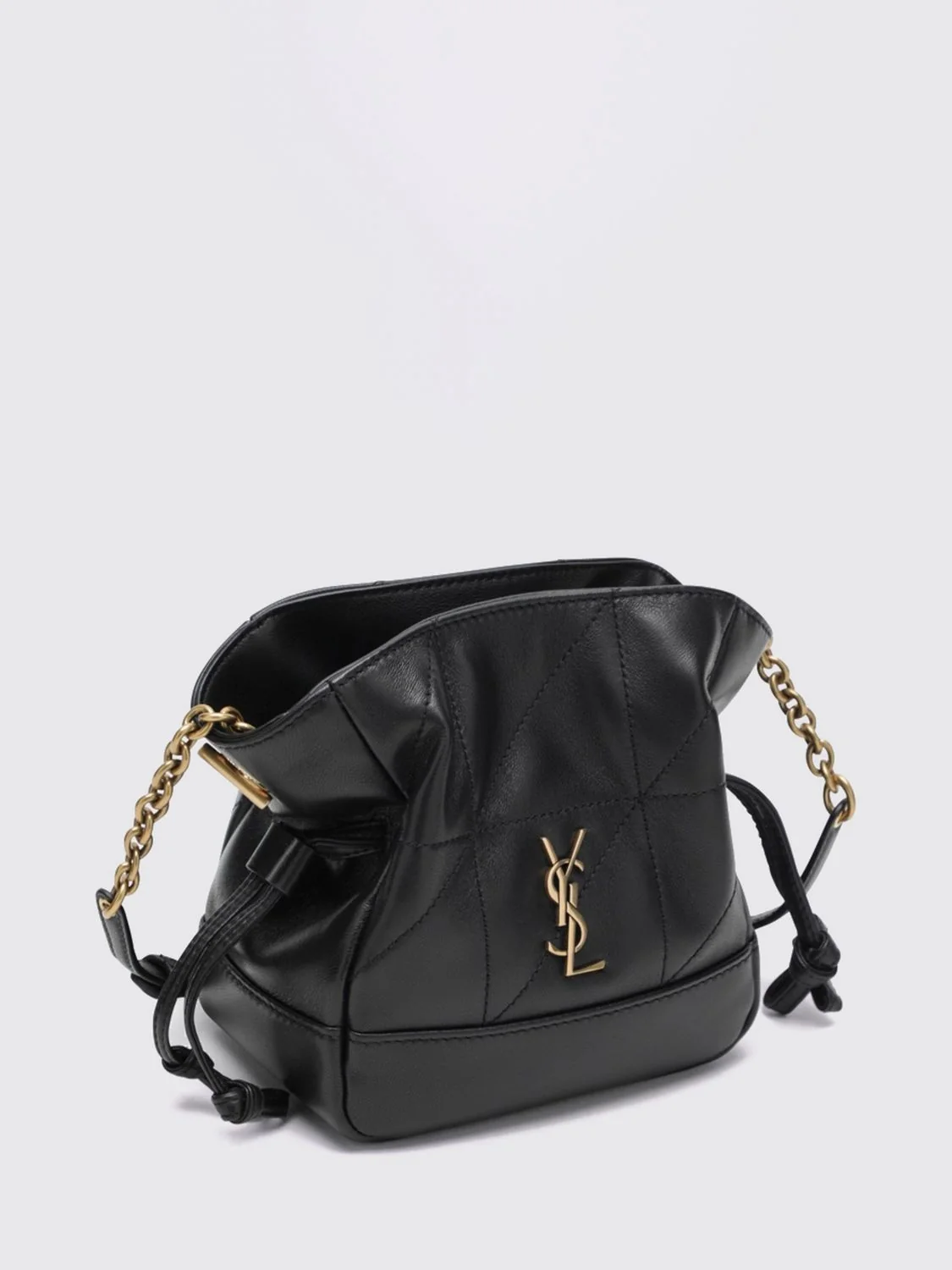 jamie ysl monogram lambskin leather mini bucket bag