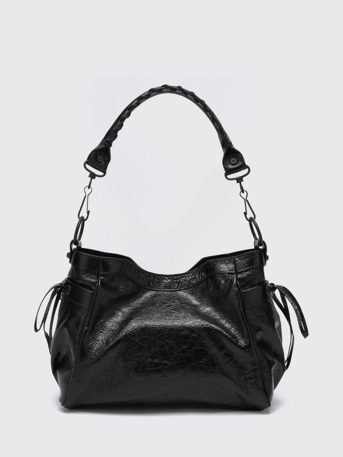 BALENCIAGA OS le city studded arena lambskin shoulder bag