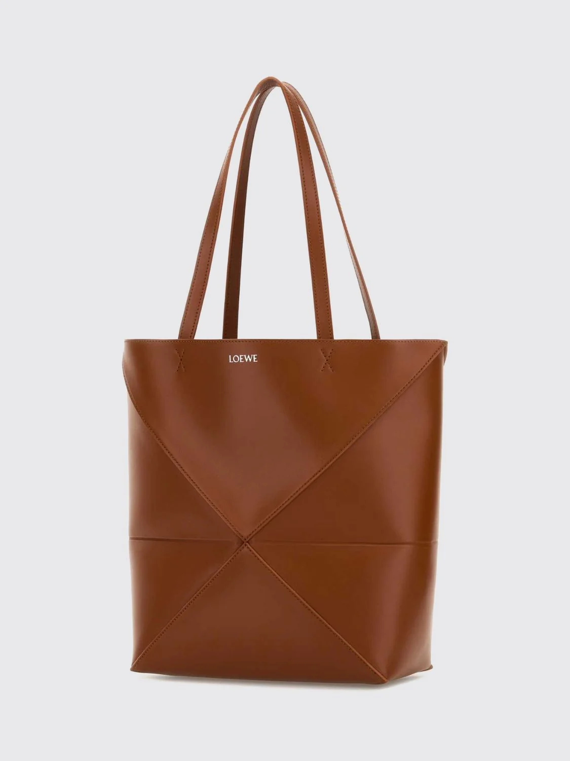 puzzle fold medium calfskin tote bag with double handle