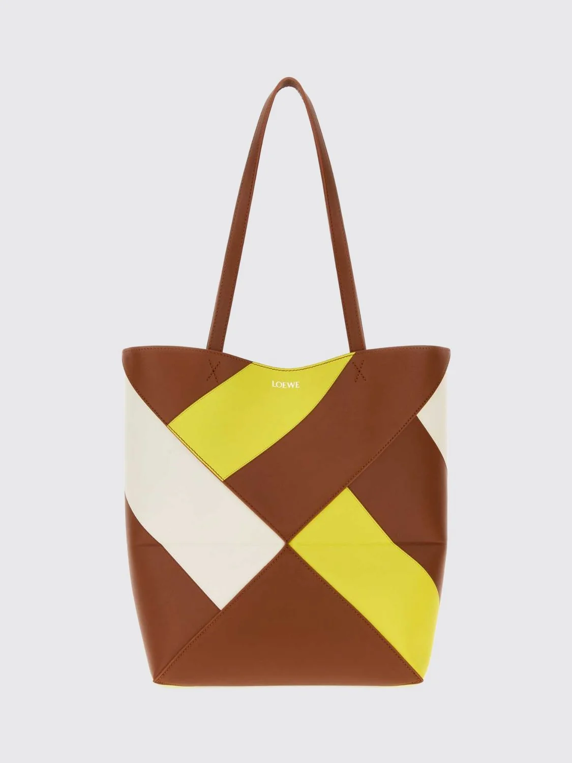 LOEWE OS puzzle fold large bicolour calfskin tote bag