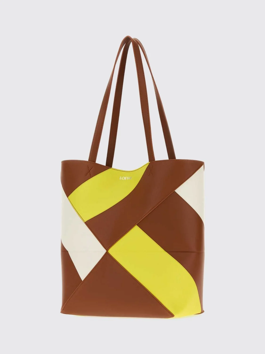 LOEWE OS puzzle fold large bicolour calfskin tote bag
