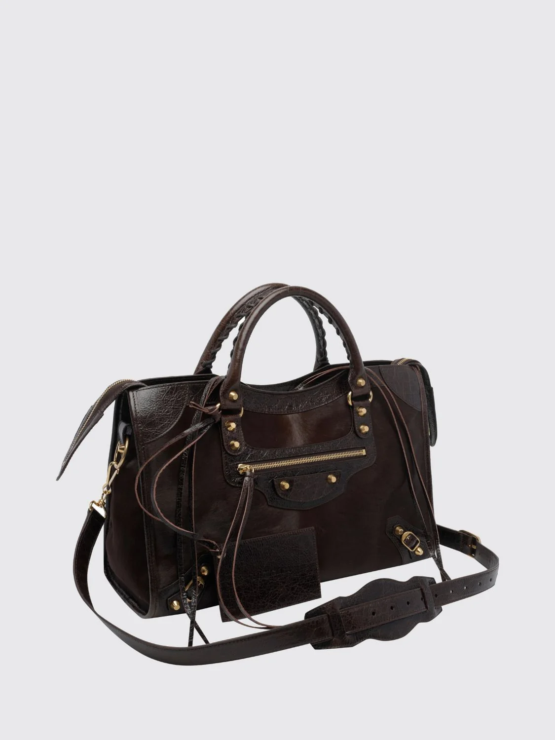 le city medium handbag in lambskin leather with studs