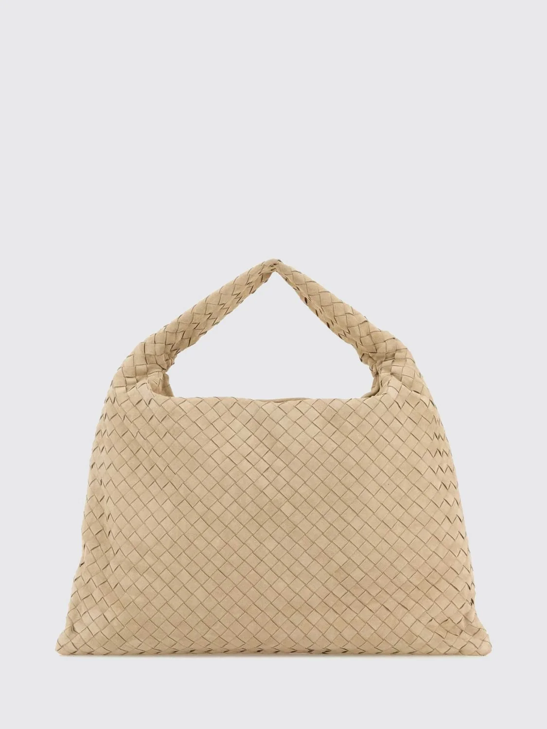 BOTTEGA VENETA OS hop intrecciato suede calfskin shoulder bag