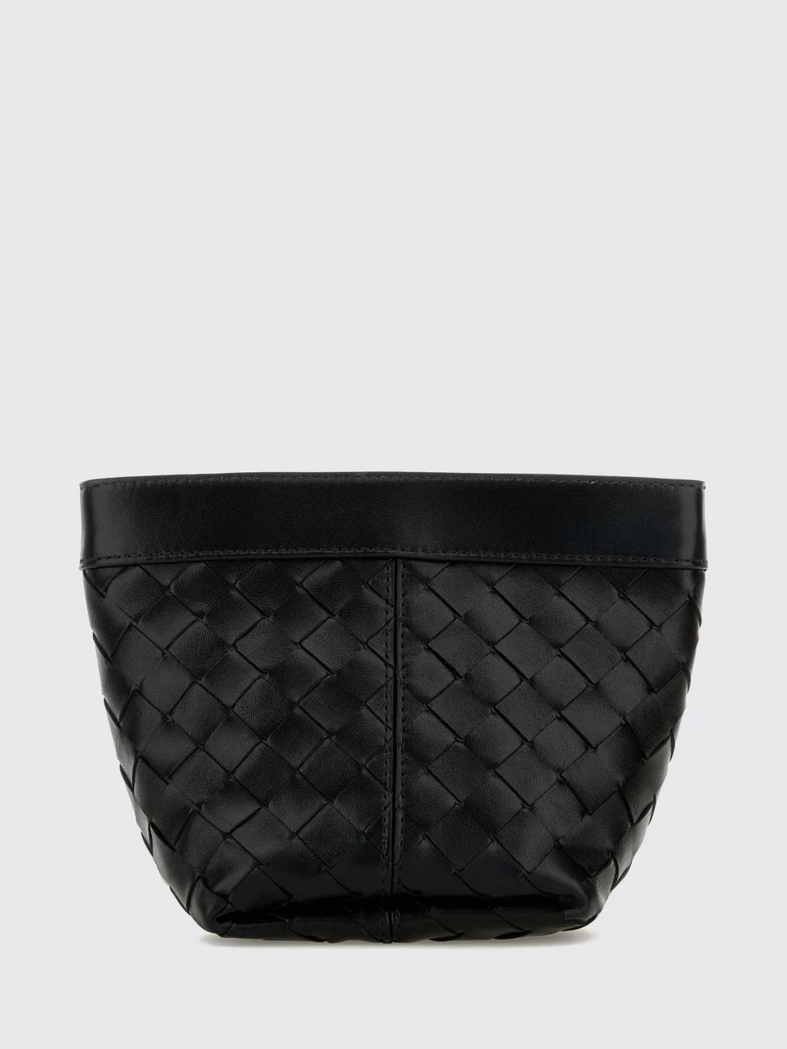 BOTTEGA VENETA OS flap intrecciato calfskin mini bag with zip closure