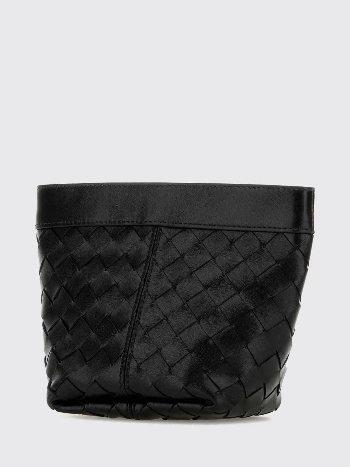 BOTTEGA VENETA OS flap intrecciato calfskin mini bag with zip closure