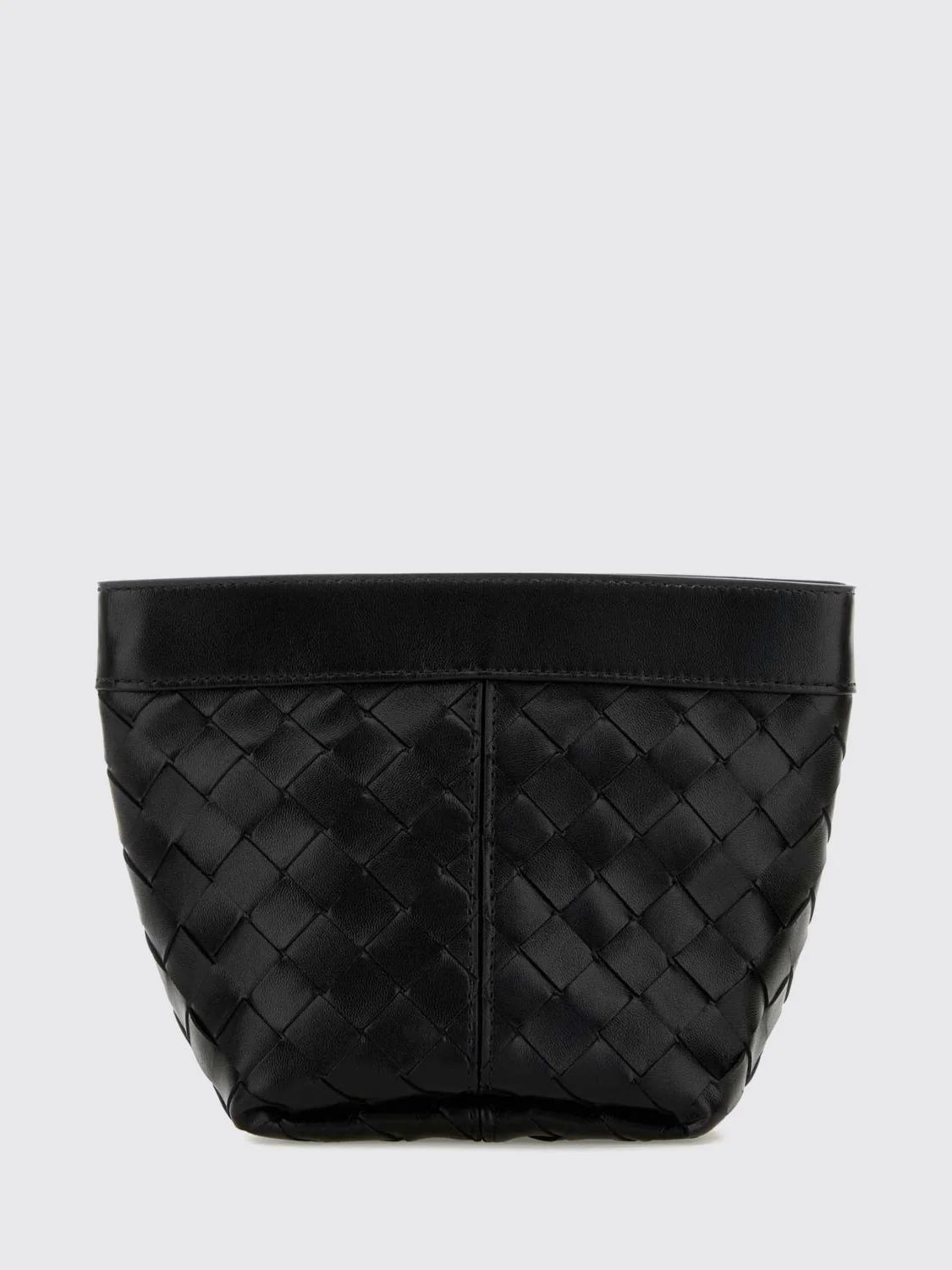 flap intrecciato calfskin mini bag with zip closure