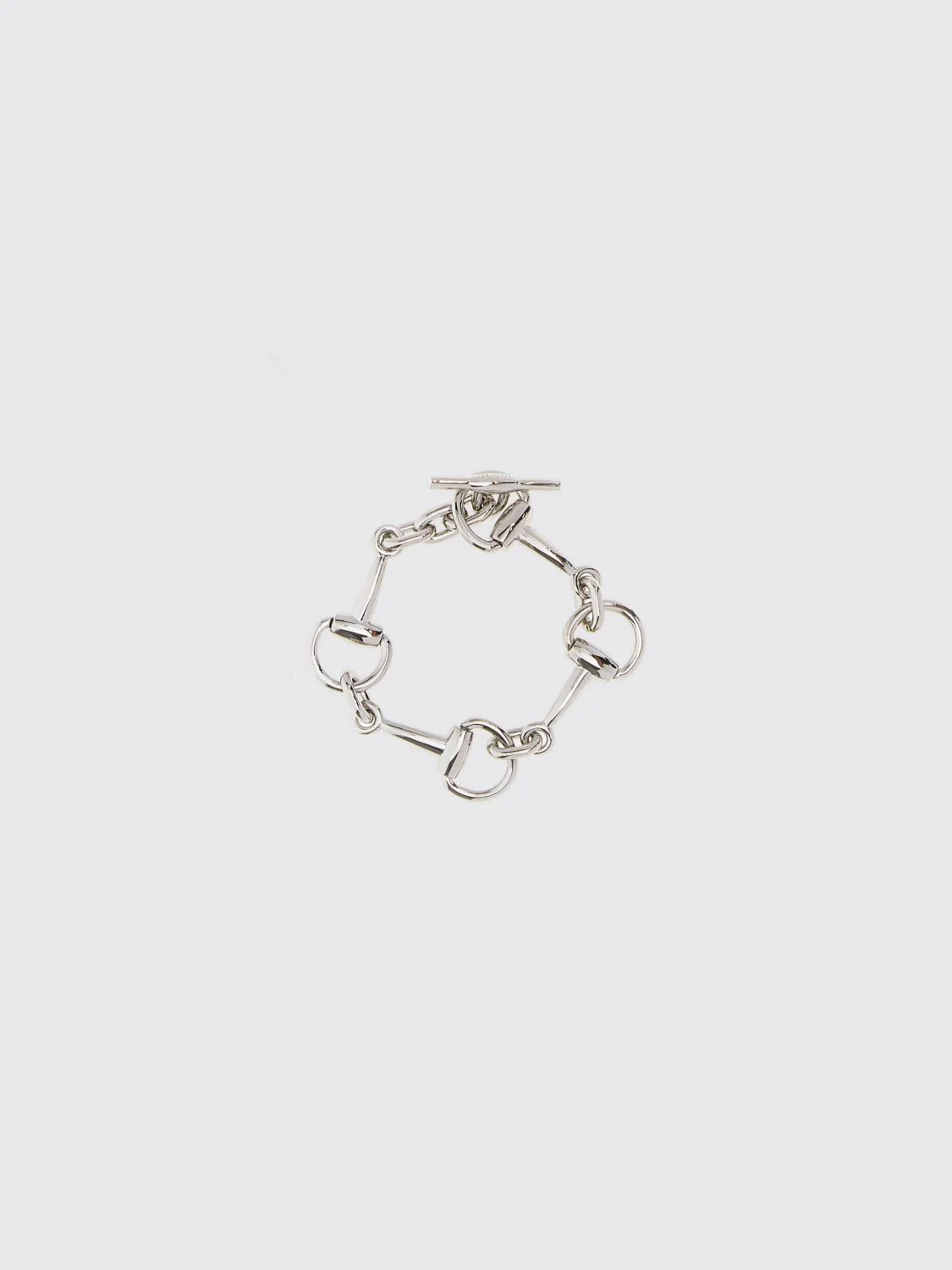GUCCI M horsebit silver-finish metal bracelet