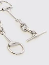 horsebit silver-finish metal bracelet