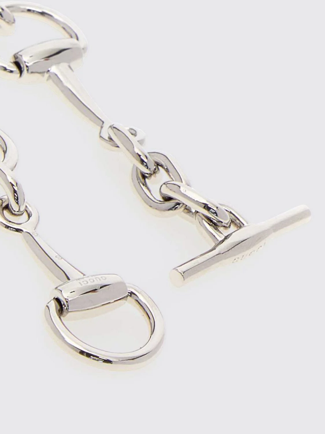 horsebit silver-finish metal bracelet