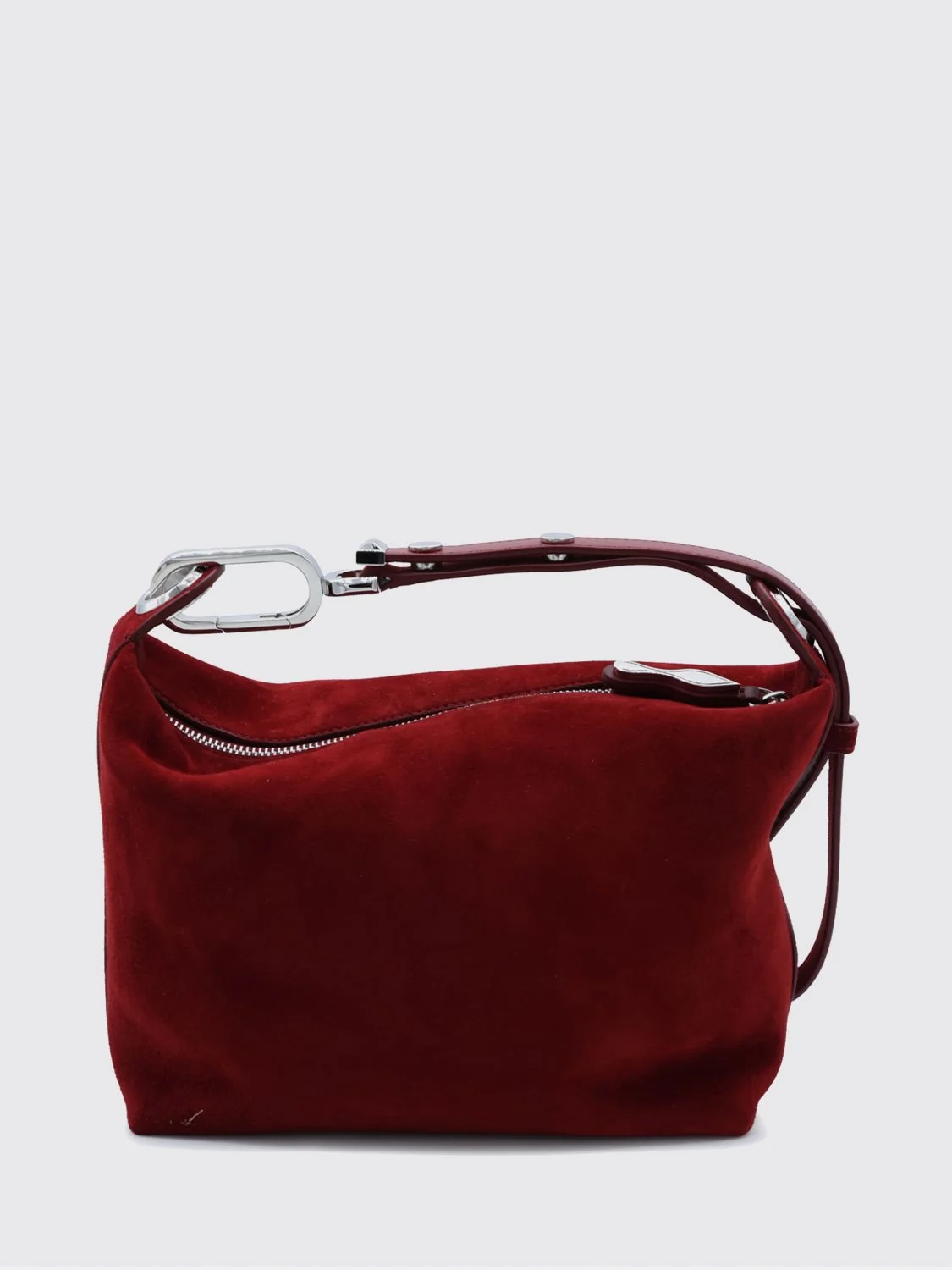 suede mini handbag with zip