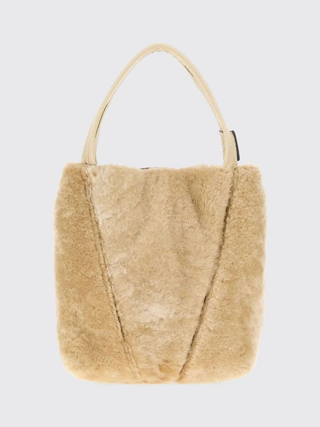 CHLOÉ OS chloé spin shearling shoulder bag with double handle and decorative charm