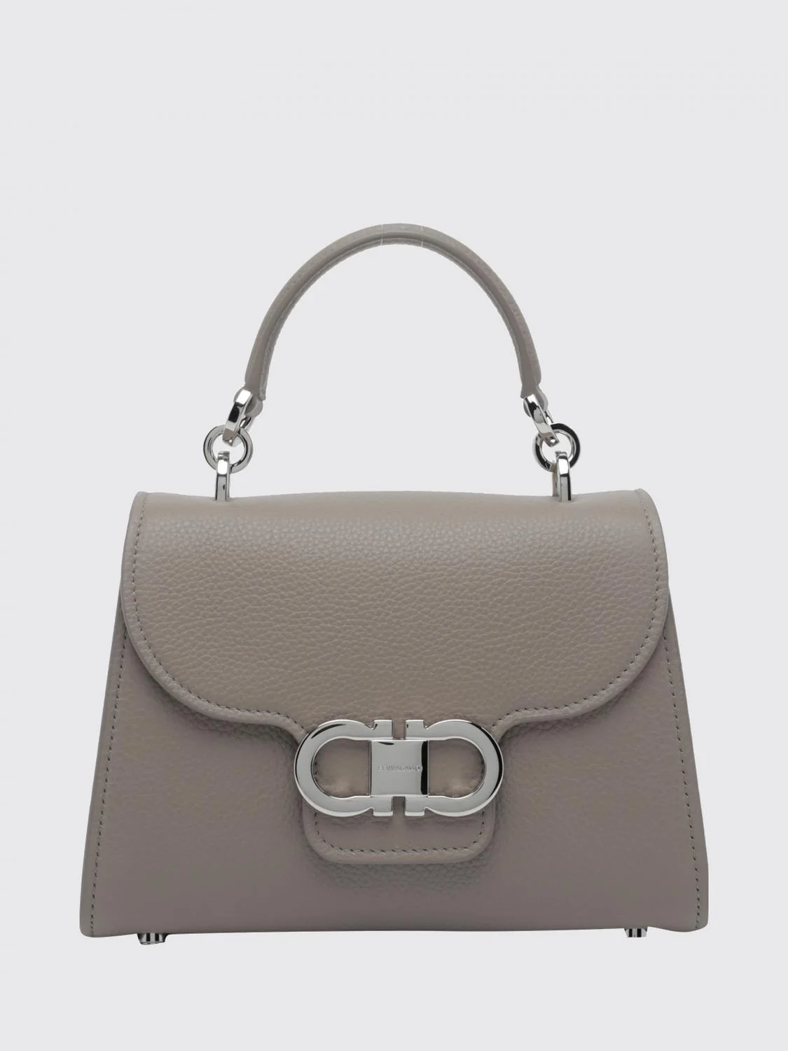 FERRAGAMO OS double gancini mini bag in grained calfskin with removable strap