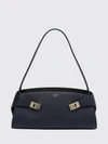 hug east-west shoulder bag in smooth calfskin with zip closure