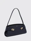 hug east-west shoulder bag in smooth calfskin with zip closure