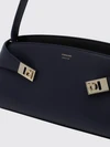 hug east-west shoulder bag in smooth calfskin with zip closure