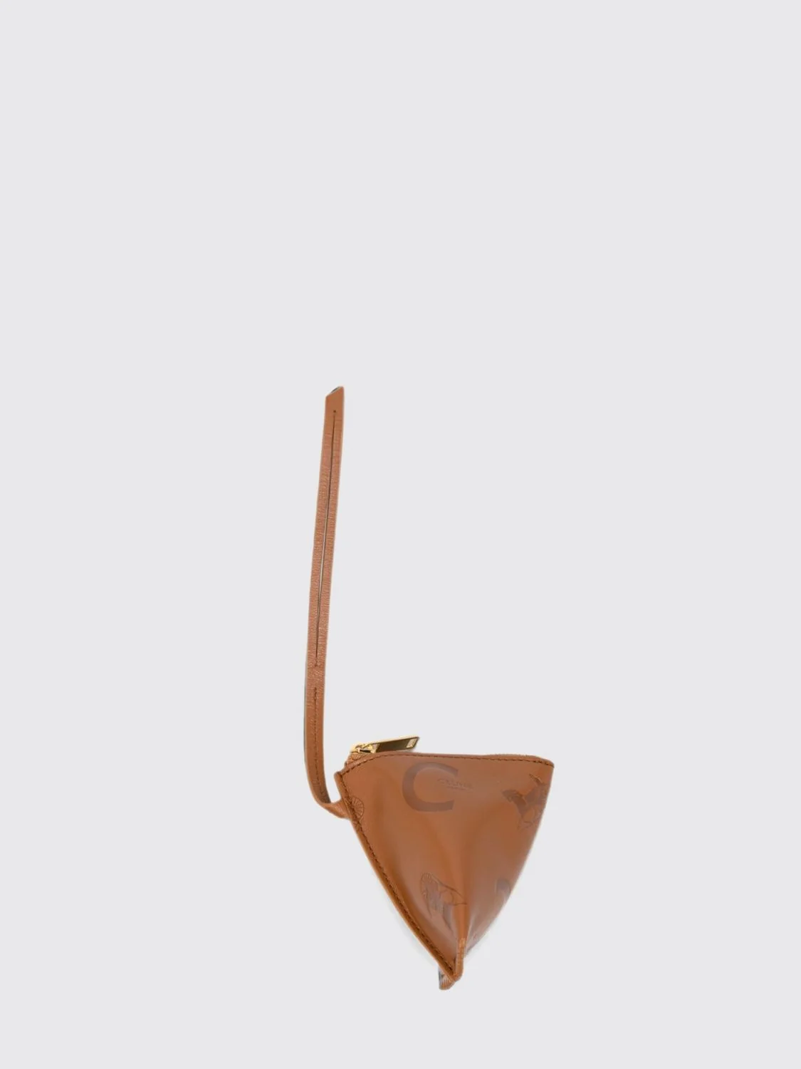 CELINE OS zipped keyring coin purse in smooth lambskin with printed logo
