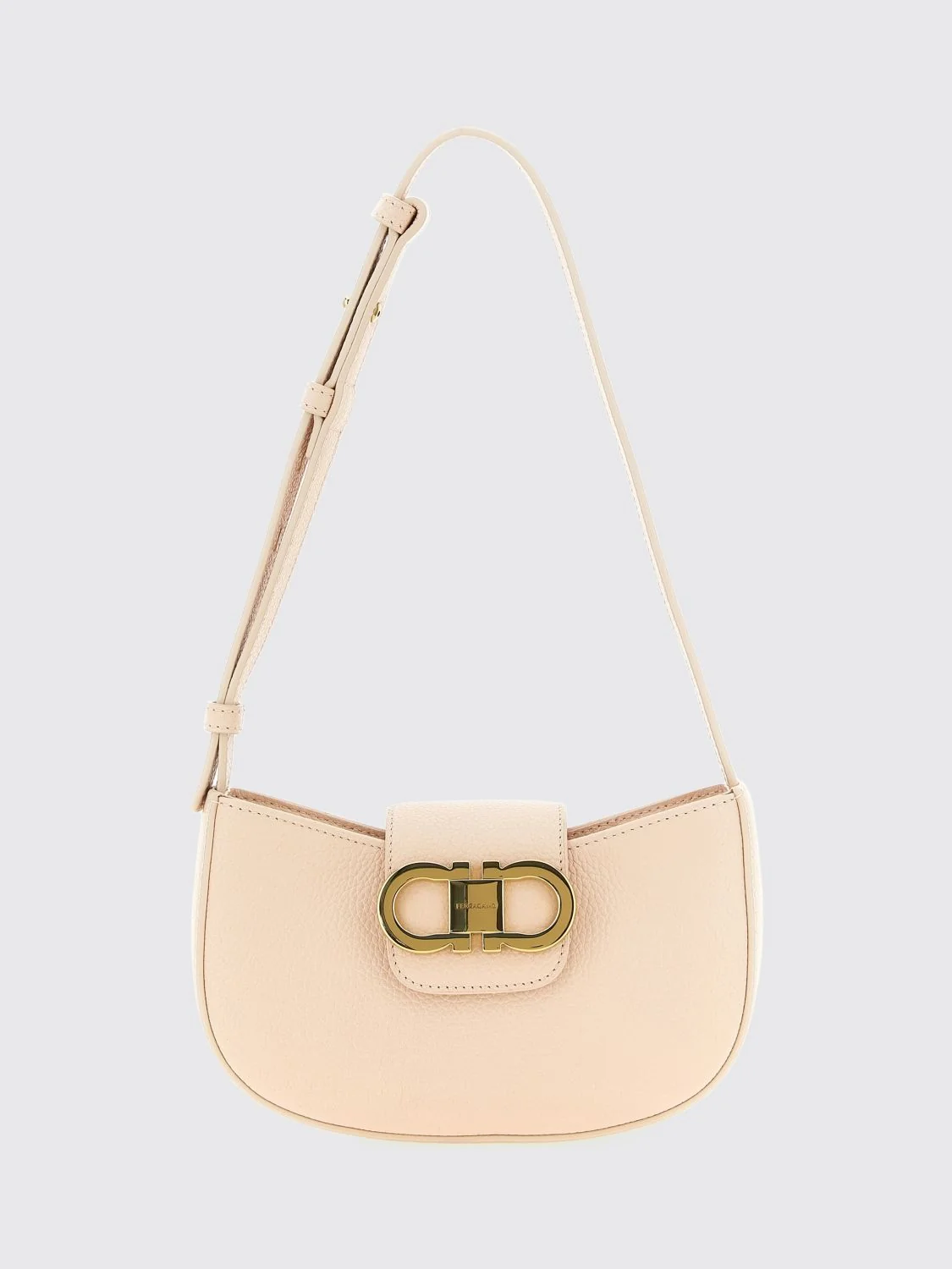 FERRAGAMO OS mini calfskin leather shoulder bag with gancini logo
